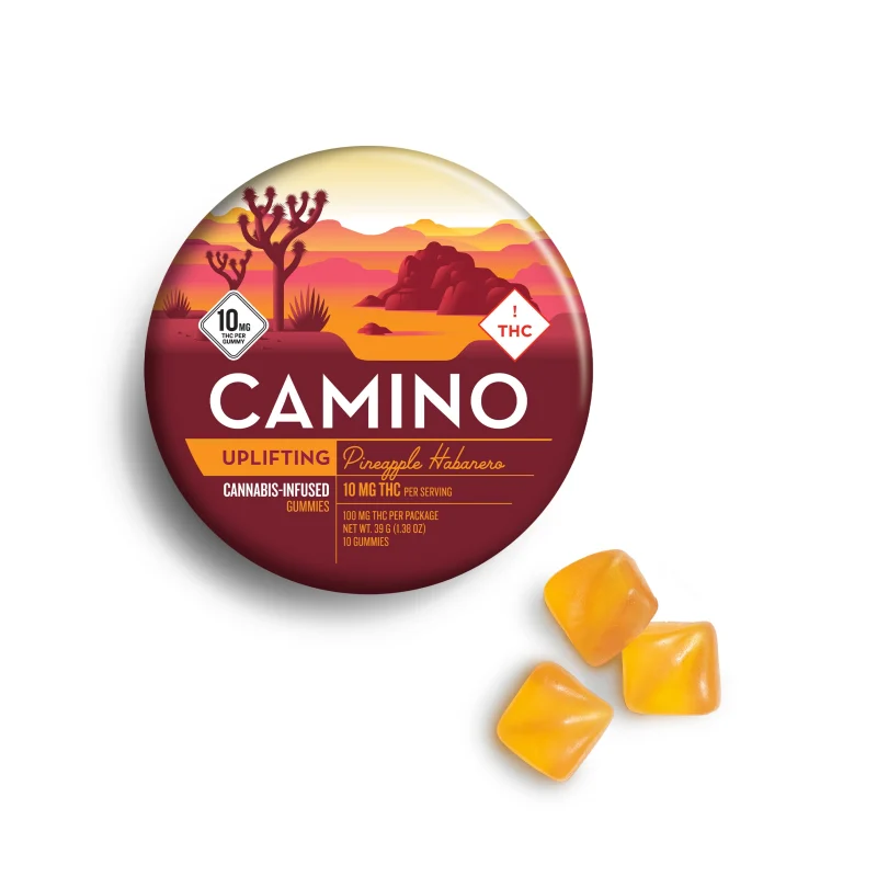 Camino 'Uplifting' Pineapple Habanero [10pk] (100mg THC) at High Desert Relief dispensaries in Albuquerque, Santa Fe and Hobbs