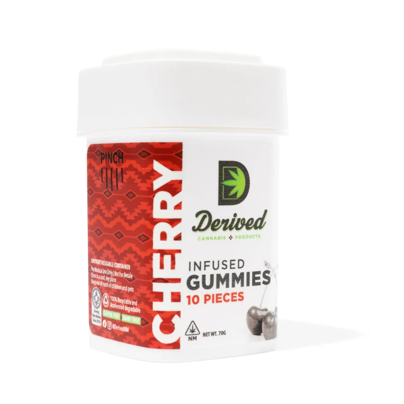 Derived Cherry infused gummies at High Desert Relief dispensaries in Albuquerque, Santa Fe and Hobbs