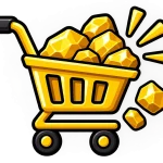 Shopping cart full of gold nuggets for Gold Strike cart bonuses