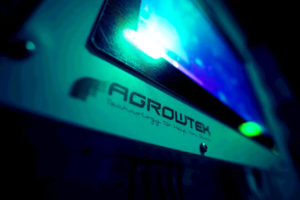 Agrowtek environmental controller running the High Desert Relief hydroponic cannabis grow