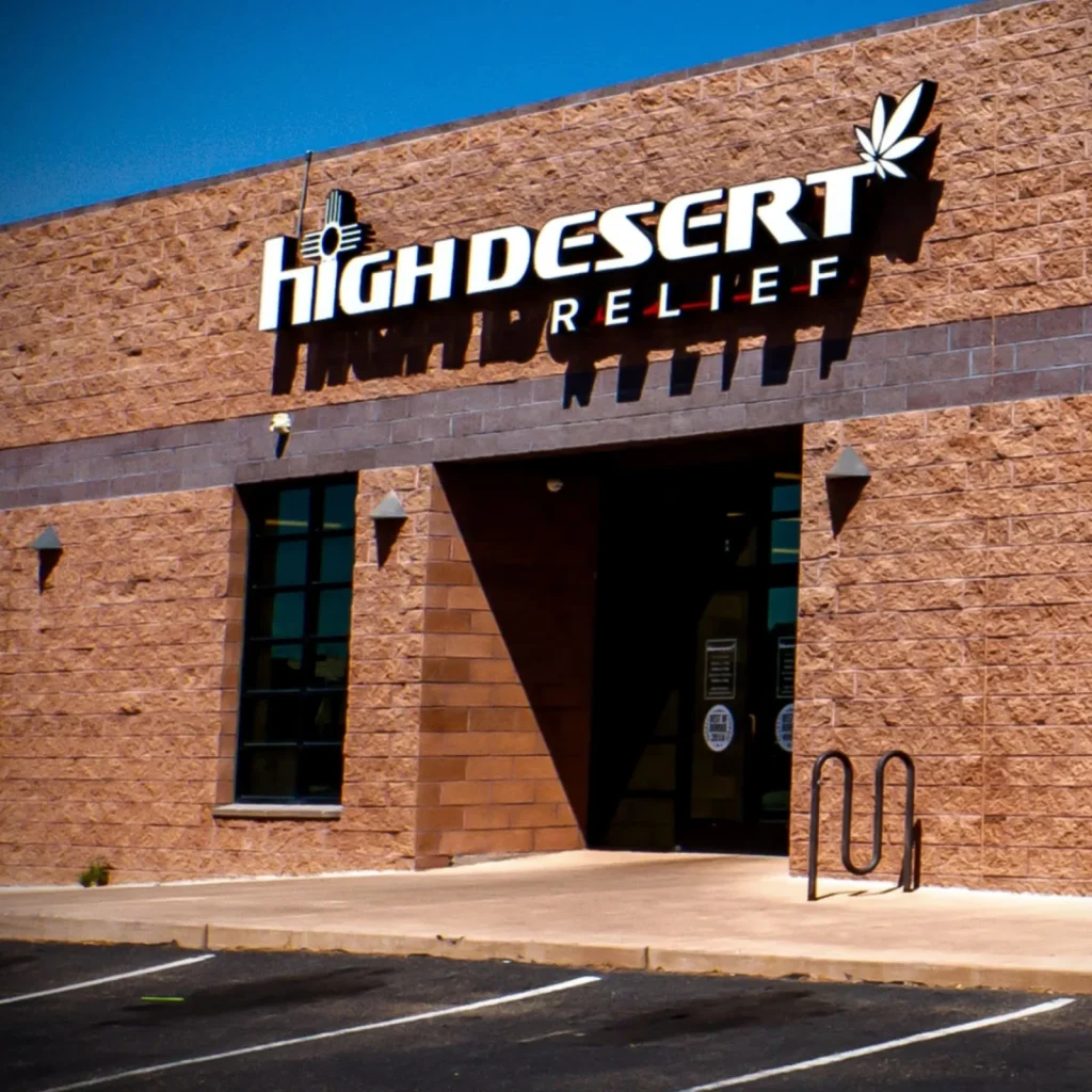 High Desert Relief Pan American dispensary storefront on Pan American Fwy NE, Albuquerque