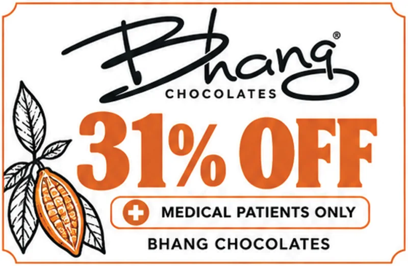 Bhang chocolates 31% off for medical patients, an October deal at High Desert Relief dispensaries in Albuquerque, Santa Fe, Bernalillo and Hobbs