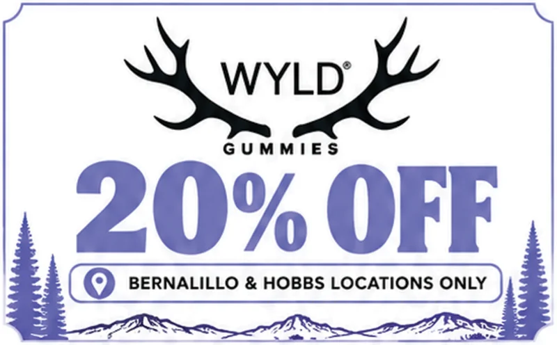 Wyld gummies 20% off in October at the High Desert Relief dispensaries in Bernalillo and Hobbs